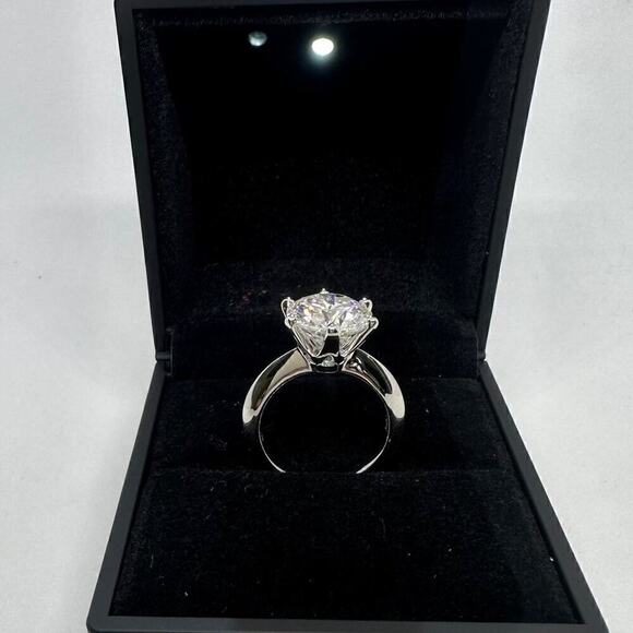 Moissanite Diamond Engagement Ring 5 Ct Wedding 6 Prong GRA Certified 18K Size 6 - Picture 5 of 12